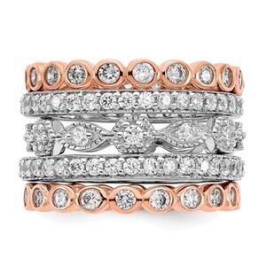 Brand New 5 Peice Eternity Band Ring Set